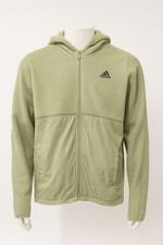 Vintage Adidas Fleece /Nylon Full Zip Hooded Jacket Sage Green Size XL