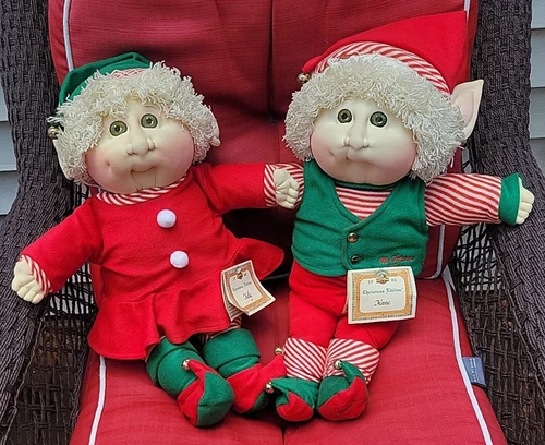 1988 HAND SIGNED Xavier Roberts Cabbage Patch Kids Christmas Set, KELLY & KANE