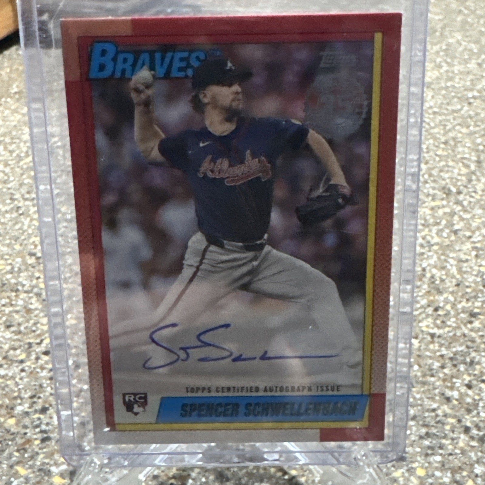 2025 Topps Series 2 RC 1990 Design #90B2-SS Spencer Schwellenbach Auto Braves