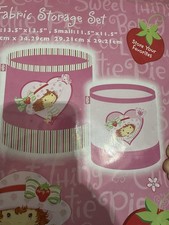 Vintage Strawberry Shortcake Cotton Fabric Storage Set Rare 2005