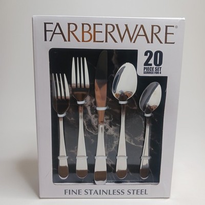 Farberware 20 Piece Silverware Set - Fine Stainless Steel Service For 4