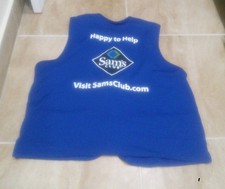 Men's Sam's Club Associate Employee Vest Uniform Happy Help Blue Zip Sz XL