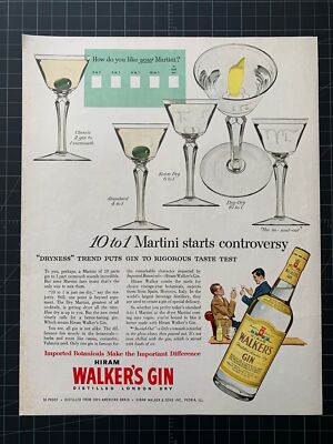 Vintage 1956 Hiram Walker s Gin Print Ad