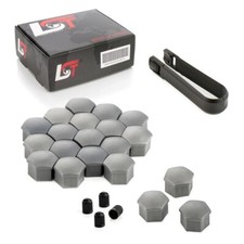 20x Abdeckkappen Radschraubenkappen Set grau 17 mm für AUDI TT 8J3 8N3 FV3