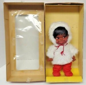 Canadiana-Doll-Native-American-Indian-Girl-Baby-Regal-Toy-Vintage-Rare-15CWL9
