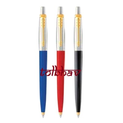 Parker Jotter Standard GT Gold Trim Ball Pen BP - Red Black Blue Body & Blue Ink