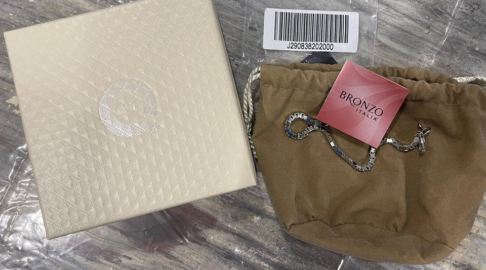 Pulsera Cadena Caja Pulida Bronzo Italia 6 3/4" Blanco Bronce Artículo #J290838 Foto 4 de 4