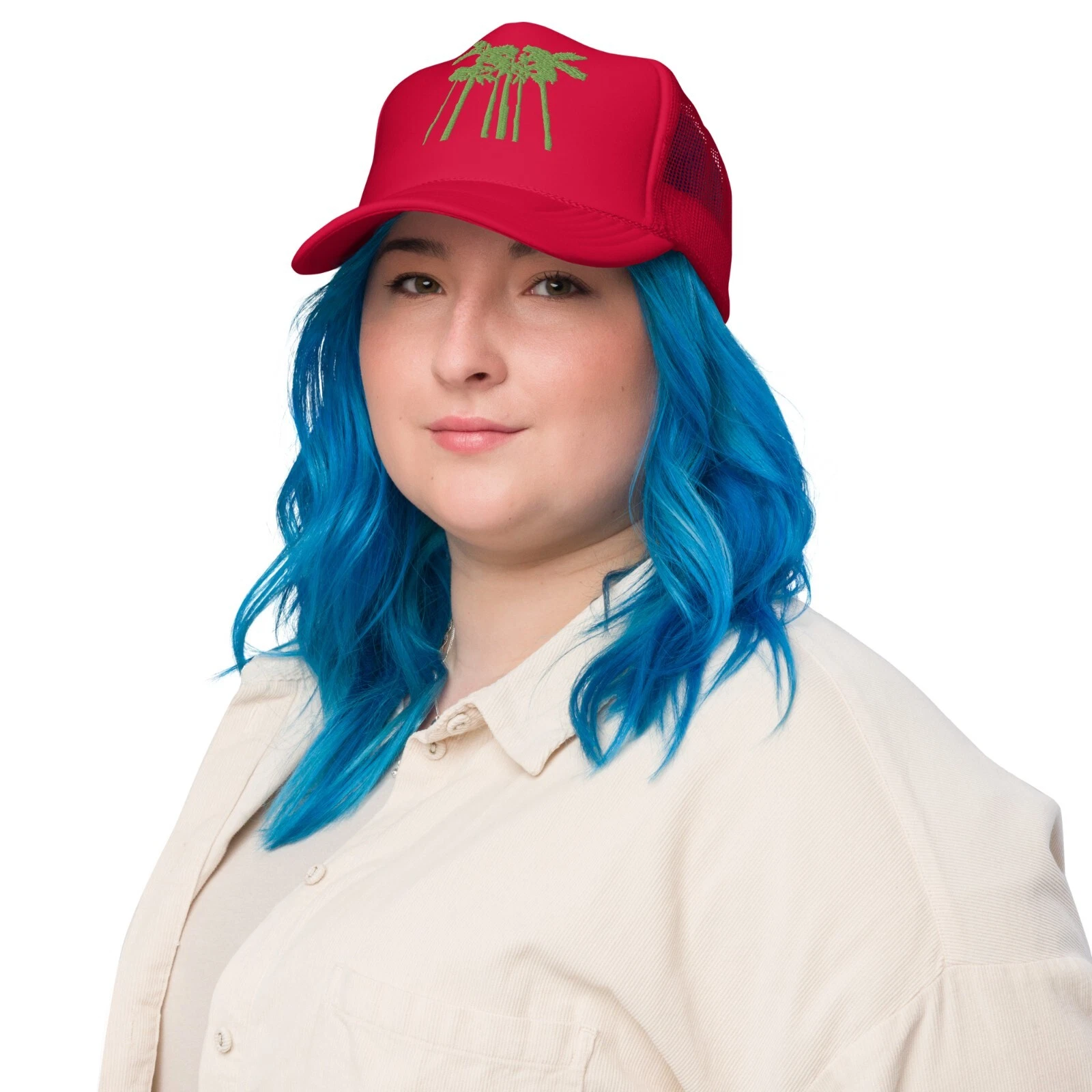 Palm Trees Embroidered Foam trucker hat
