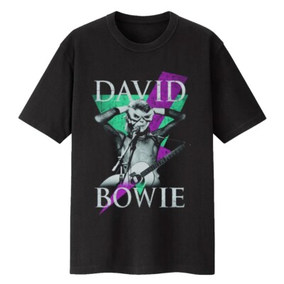David Bowie T-Shirt Thunder Official Neu Schwarz
