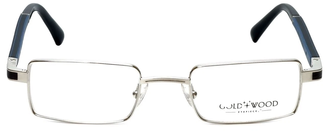 Gold & Wood Designer Reading Glasses Matar 04 in Silver Blue 48mm