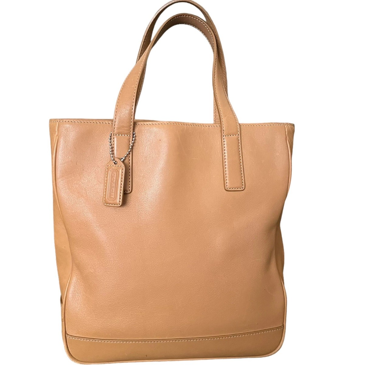Vtg Coach Hampton Lunch Tote Bag Tan Leather Preppy Old