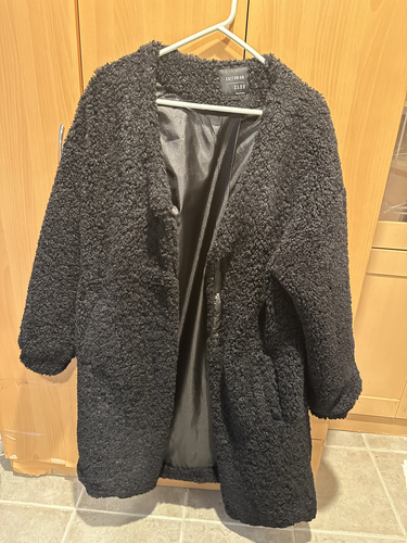 Cotton On Sherpa Coat Black Womens Size 6 Used