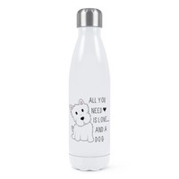 All You Need Is Love Und Einen Hund Doppelwand Wasserflasche Welpe Thermo