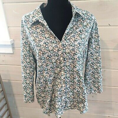 Orvis Women's Button Up Floral Collared Shirt Women's Size 16 Wrinkle ...