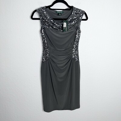 green emerald velvet dress Embellished V-Neck A-Line Mini Dress in Silver - 2 main image 0