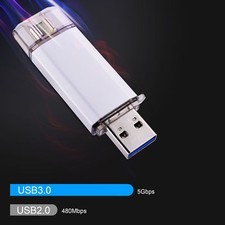 Dual 128GB Type-C OTG Flash Drive USB C 3.0 Memory Stick for Android Phone PC