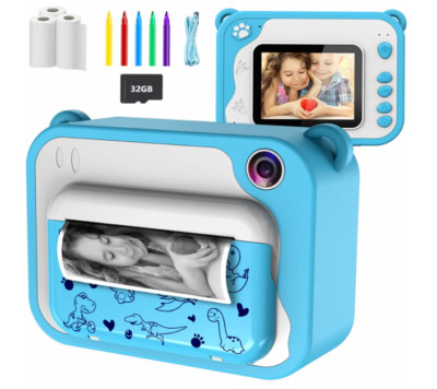 Kinderkamera- Digitalkamera Sofortbildkamera Print 1080P 2.4 Zoll Geschenk