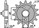 Anti-vibration pignon avant 346 15 18NC contre le bruit chaîne 525