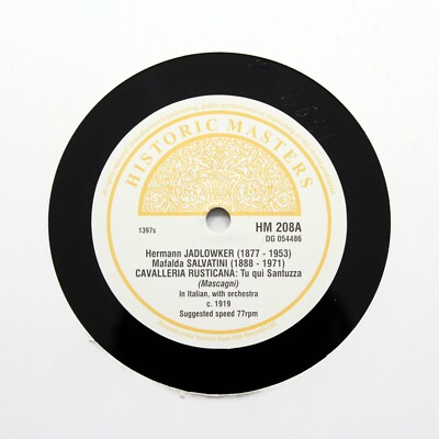 HERMANN JADLOWKER & MAFALDA SALVATINI - 12'' HISTORIC MASTERS HM-208 [VINYL 78]