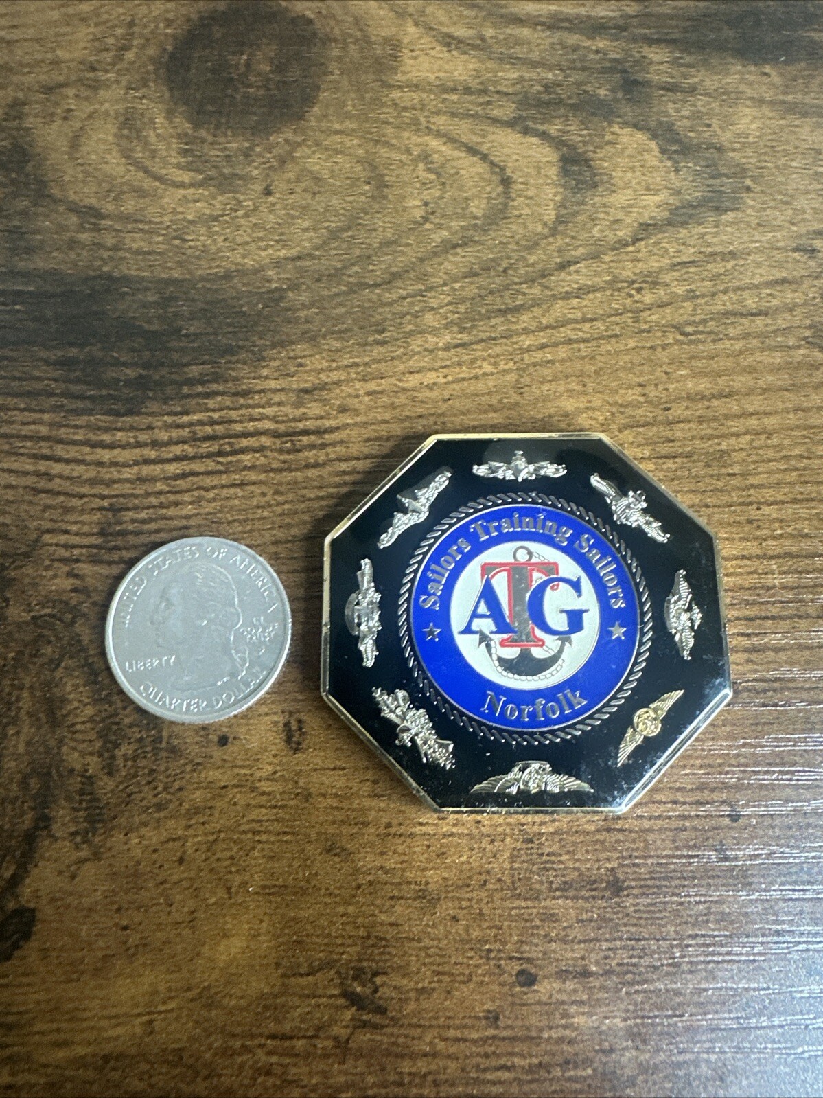 US Navy Challenge Coin ATG Afloat Training Group Norfolk Va Chiefs Mess CPO