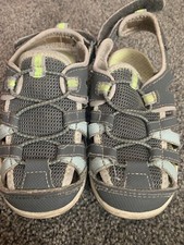 CARTERS Toddler size 9 athletic sandels shoes sneaker style girls gray w/neon
