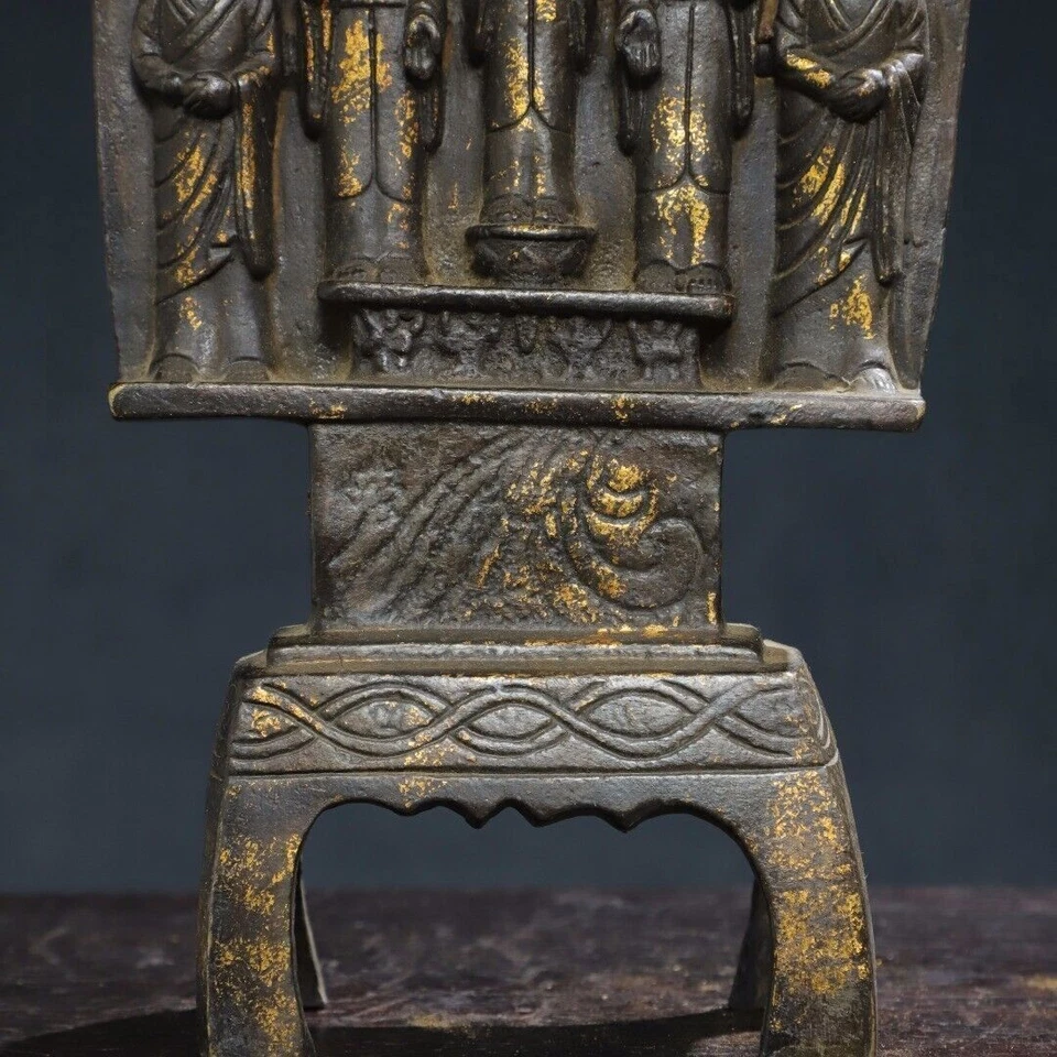 Rare Old Tibet Bronze Buddhism Five Buddhas Shakyamuni statues - Image 2 of 4