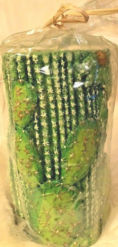 6 in. Green Cactus Candle New (Unscented) Burn Flicker Flame - Picture 3 of 5