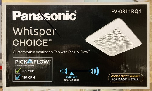 Buy Panasonic FV-0811RQ1 WhisperChoice Pick-A-Flow 80/110 CFM Ceiling  Bathroom Exhaust Fan online | eBay
