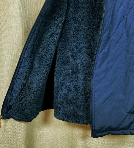 D & CO Womens Size Medium Navy Blue Full Zip Quilted Sherpa Fleece Lined Vest - Picture 2 of 4
