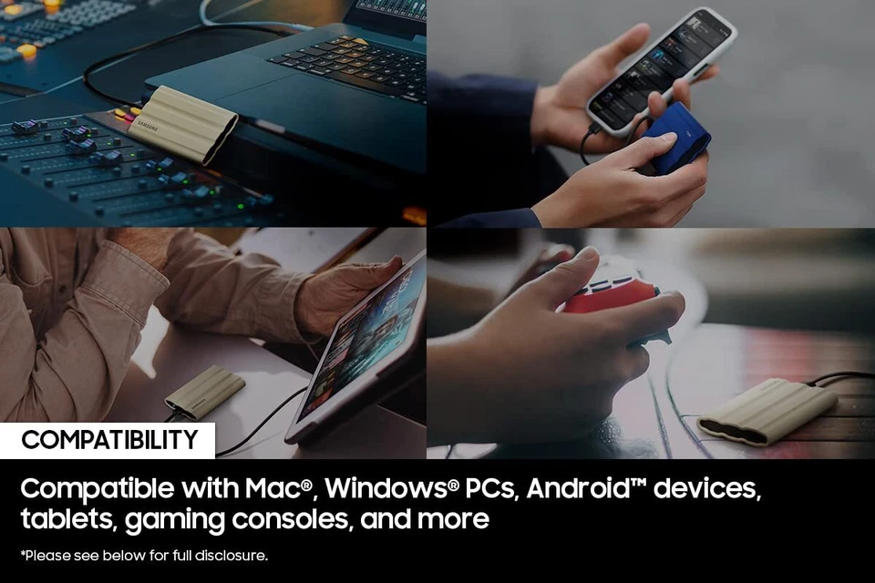 SAMSUNG T7 Shield 2 TB, SSD Portátil 1050 MB/s Gen2 Resistente IP65 MU-PE2T0S/AM Negro Foto 2 de 4