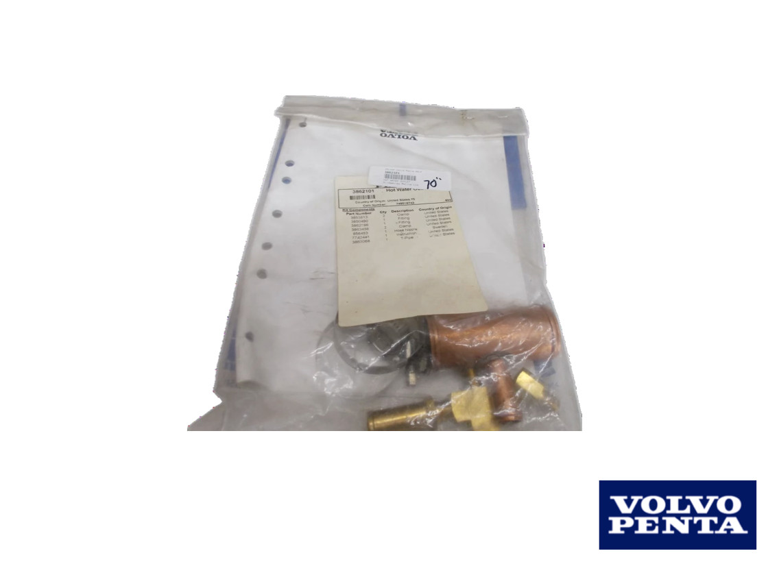 Kit sortie d'eau Volvo Penta OEM 3862101 en laiton marin haute durabilité