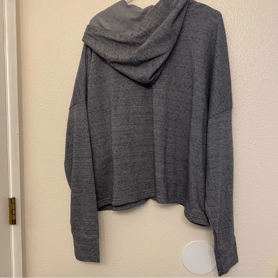 UA Under Armour Rival Terry Crop sudadera con capucha suelta talla grande peso medio gris 3XL Foto 3 de 4