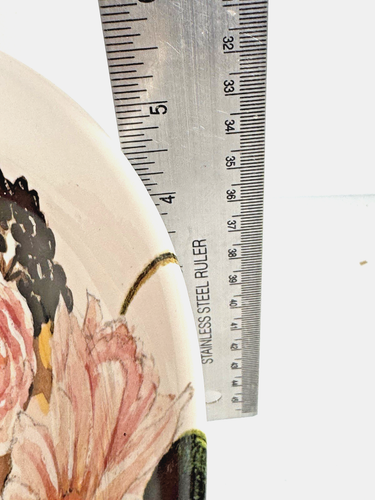 Bowl Console Serving Pottery Barn Floral Flowers Footed Large Vintage 11" x 4.5" - Picture 15 of 21
