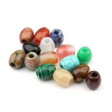 Natural Stone Flat Bead Multiple Color Big Hole Beads DIY Jewelry Accessory 6mm