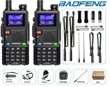 2PCS BAOFENG UV-5RH TRUE TRI BAND COPY FREQUENCY HAM RADIO WALKIE TALKIE 10W KIT
