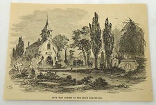 1859 magazine engraving ~ LUCY WAS BURIED IN THE QUIET GRAVEYARD ~ Mexico