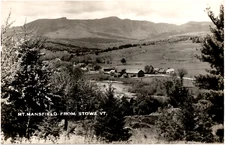 Mt. Mansfield from Stowe Vermont VT Scenic View 1940s RPPC Postcard Photo
