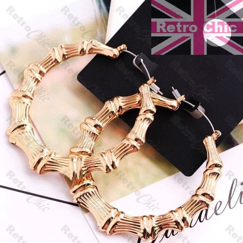 3 piezas PENDIENTES DE ARO DE BAMBÚ aros pequeños/medianos/grandes TONO DORADO/PLATEADO 3cm/5cm/6cm - Imagen 8 de 17