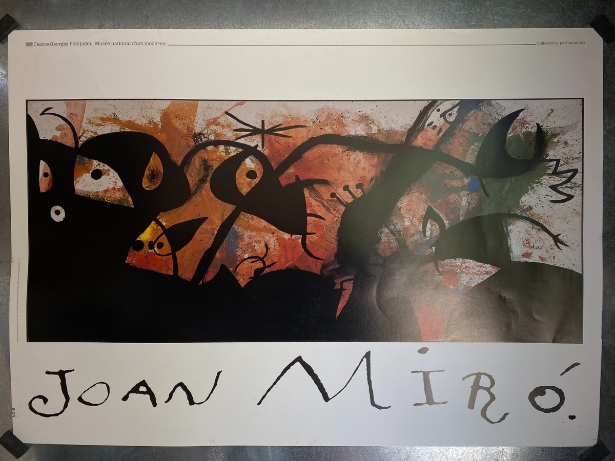 Vintage Original Joan Miro Centre Pompidou Exhibition Poster