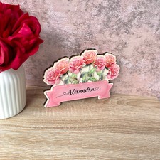 Personalised flower with name wall plaque, wall decor, Cute decor, house decor