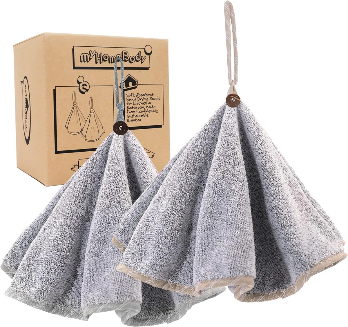 Guest towels with hanging loop outlet