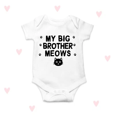 LOVE U LOTS GIFTS Katze großer Bruder Baby wachsen lustig Miauen süß personalisiert Body Neugeborenes