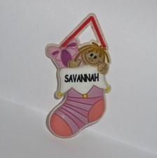 Mini Stocking Christmas Ornament Pre-Printed Names Tealight Fireplace TINY Rare