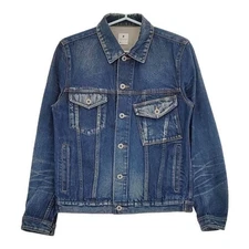 R.NEWBOLD Distressed 245113 4A07 Jeans S Denim Jacket blue 5-0705M∞