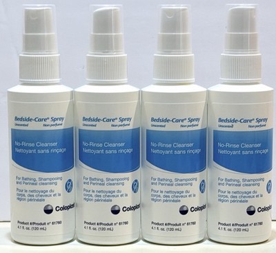 4 Pack Bedside-Care Spray No-Rinse Cleanser Shampoo & Body Wash Scented 4.1 Oz