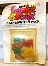 Vintage MAKIT BAKIT Rainbow Ten Pack Stained Glass Crystals NEW SEALED FR SHIP