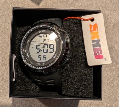 Skmei 1167 Men's Sports Watch Black Silicone Strap