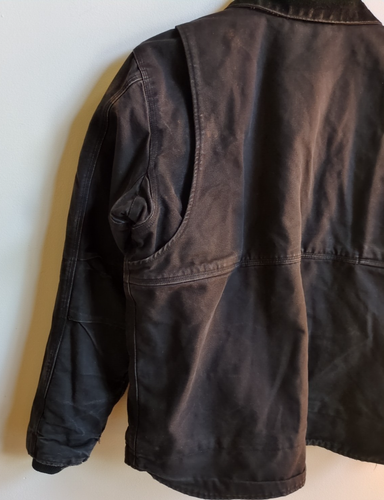 Sz L - Carhartt Distressed Full Swing Black Jacket Fleece Lined Mens 103370 001 - Picture 15 of 21