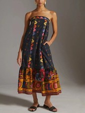 Farm Rio Embroidered Maxi Dress Size S Petite