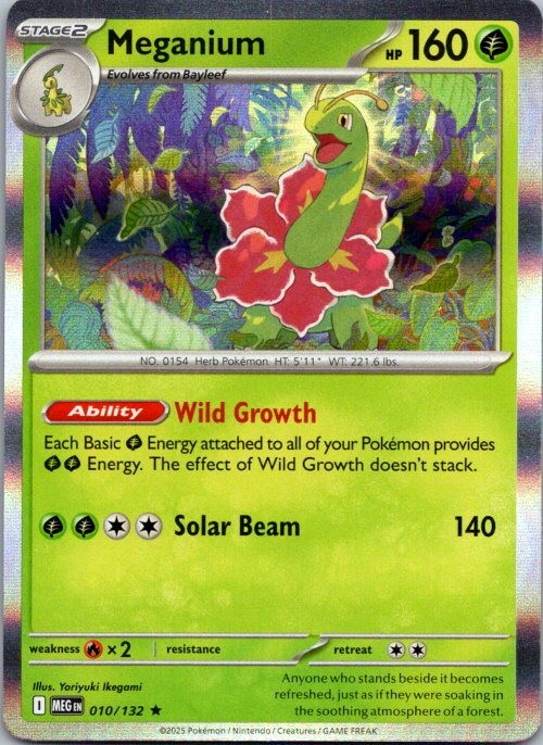 Meganium Rare Grass Holo ME01: Mega Evolution 010/132 NM